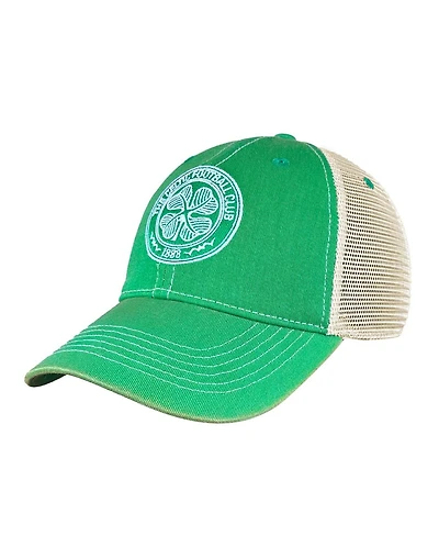 1863FC Men's Green Celtic Tea Washed Vintage Trucker Adjustable Hat