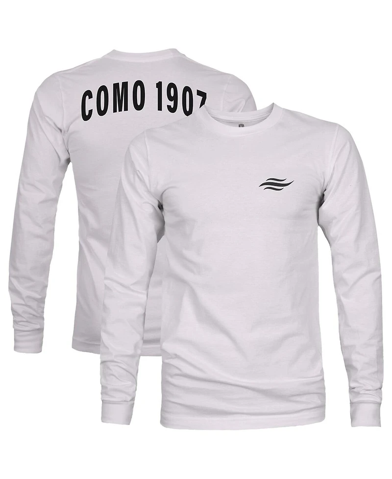 1863FC Men's Silver Como 1907 Arch Long Sleeve T-Shirt