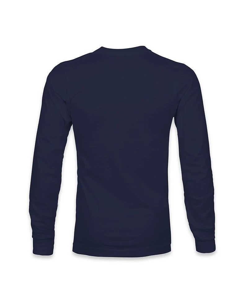 1863FC Men's Navy Tottenham Hotspur Mono Badge Long Sleeve T-Shirt