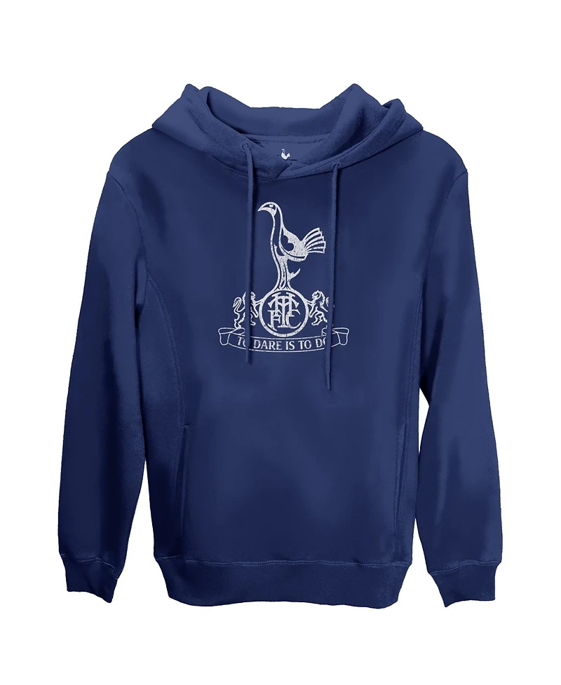 1863FC Men's Navy Tottenham Hotspur Mono Badge Fleece Pullover Hoodie