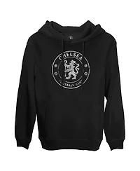 1863FC Men's Black Chelsea Monochrome Badge Fleece Pullover Hoodie