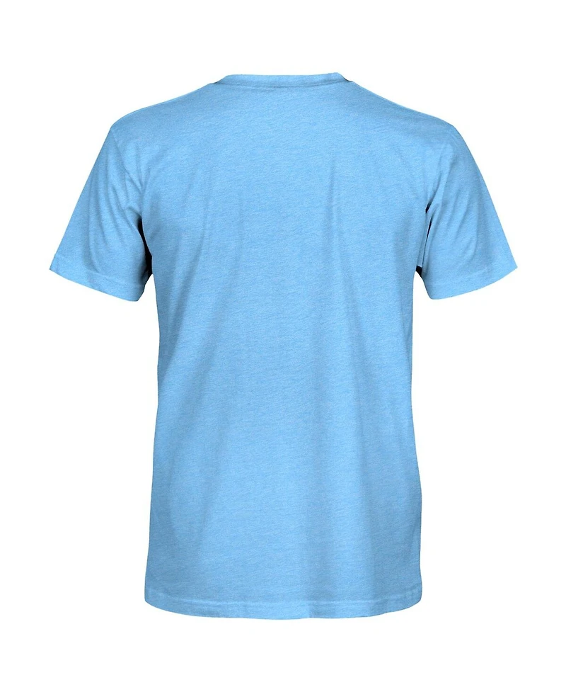 1863FC Men's Sky Blue Manchester City Mono Badge Retro Tri-Blend T-Shirt