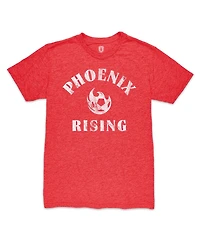1863FC Men's Heather Red Phoenix Rising Fc Team Arch Vintage Tri-Blend T-Shirt