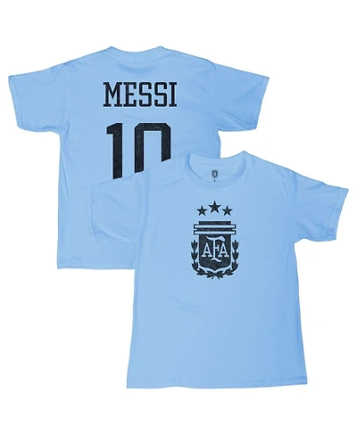 1863FC Big Boys and Girls Lionel Messi Light Blue Argentina National Team Name Number T-Shirt