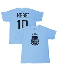 1863FC Big Boys and Girls Lionel Messi Light Blue Argentina National Team Name Number T-Shirt