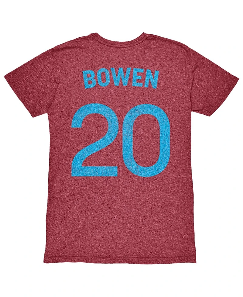 1863FC Men's Jarrod Bowen Claret West Ham United Player Name Number Twisted Tri-Blend Slub T-Shirt