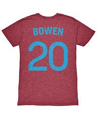 1863FC Men's Jarrod Bowen Claret West Ham United Player Name Number Twisted Tri-Blend Slub T-Shirt