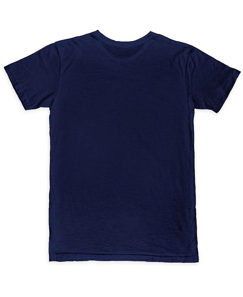 1863FC Men's Navy Barcelona Slogan Wrap Slub T-Shirt