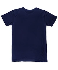 1863FC Men's Navy Barcelona Slogan Wrap Slub T-Shirt