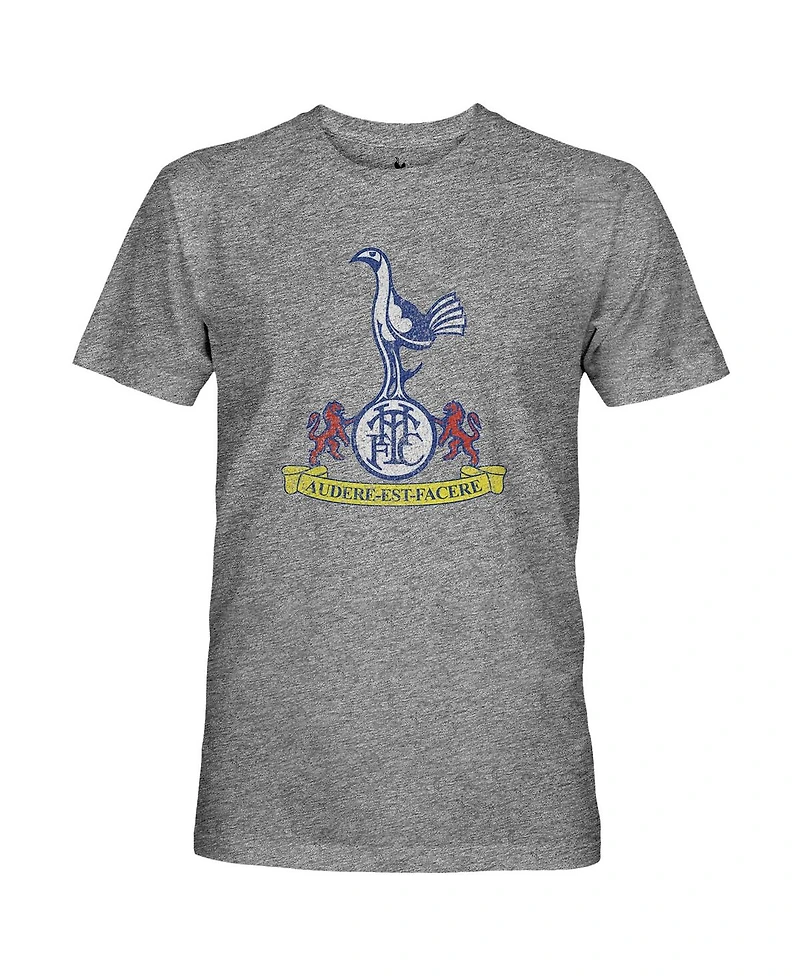 1863FC Men's Heather Gray Tottenham Hotspur Retro Crest Twisted Tri-Blend Slub T-Shirt