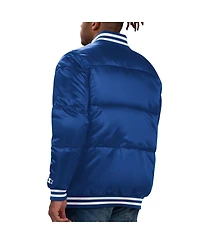 Starter Men's Royal New York Mets Bronx Satin Full-Snap Bomber Jacket