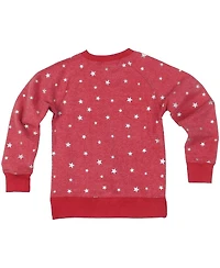 Wes & Willy Big Girls Scarlet San Francisco 49ers Shimmer Star Reverse Fleece Pullover Sweatshirt