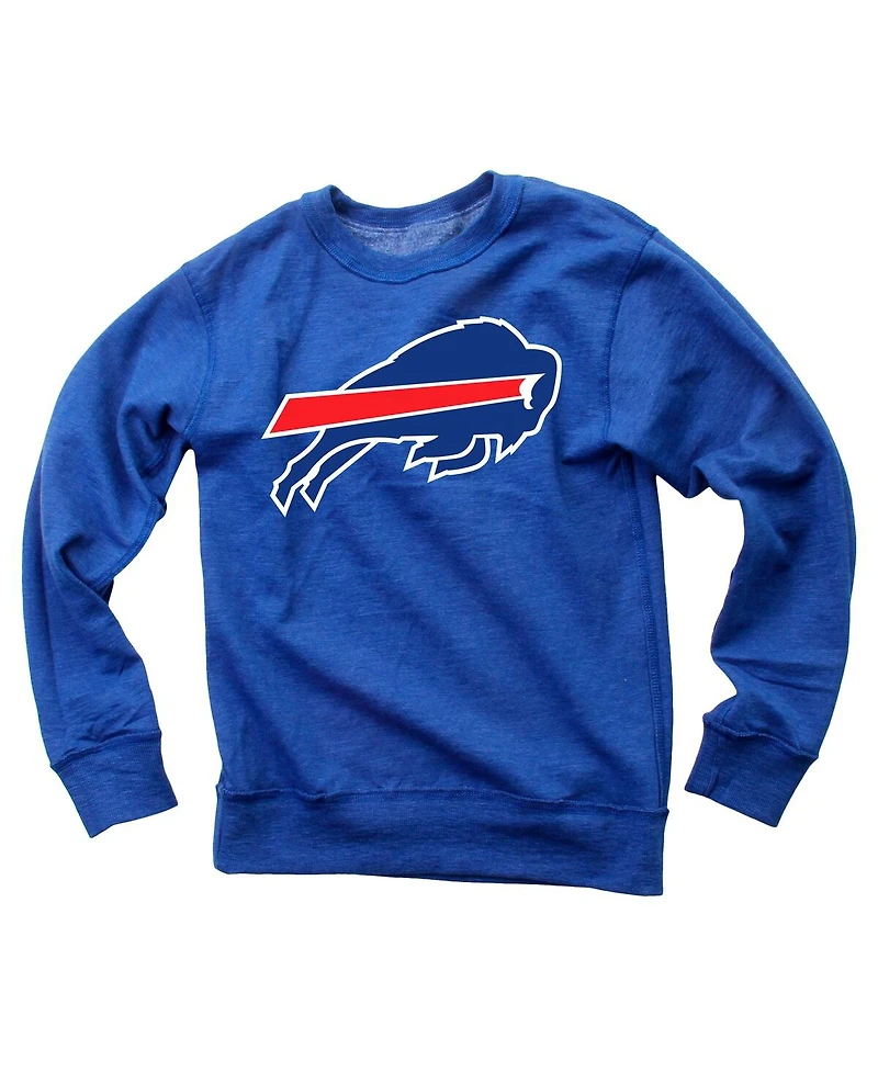 Wes & Willy Big Boys and Girls Royal Buffalo Bills Reversible Fleece Pullover Sweatshirt