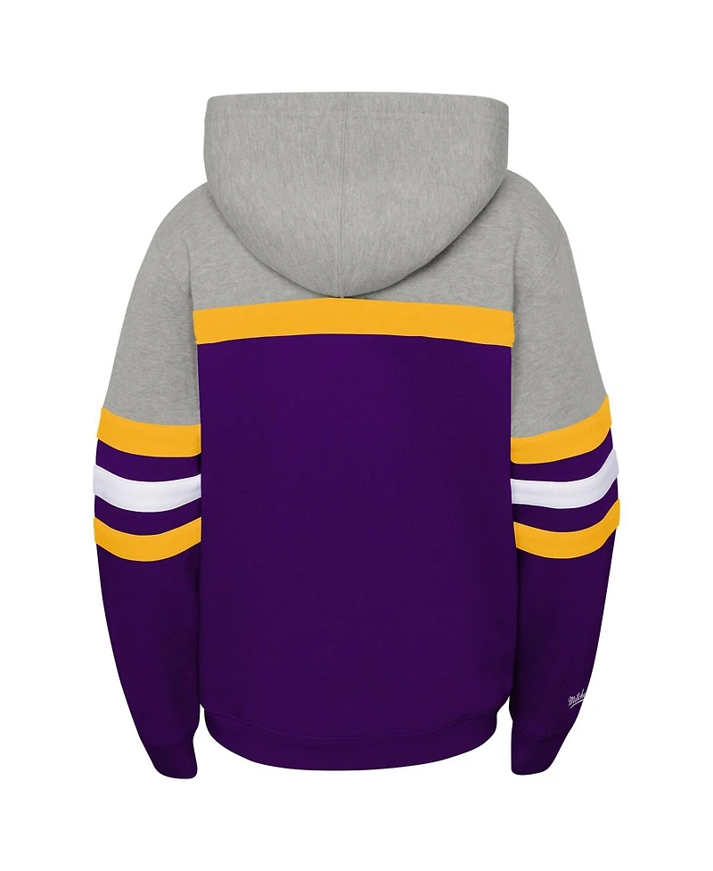 Mitchell & Ness Big Boys and Girls Purple Minnesota Vikings Throwback Head Coach Pullover Hoodie