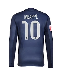 Adidas Men's Kylian Mbappe Blue Real Madrid 2025/26 Away Authentic Long Sleeve Player Jersey