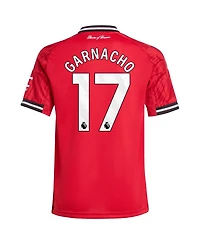 Adidas Big Boys and Girls Alejandro Garnacha Red Manchester United Home 2025/26 Replica Player Jersey