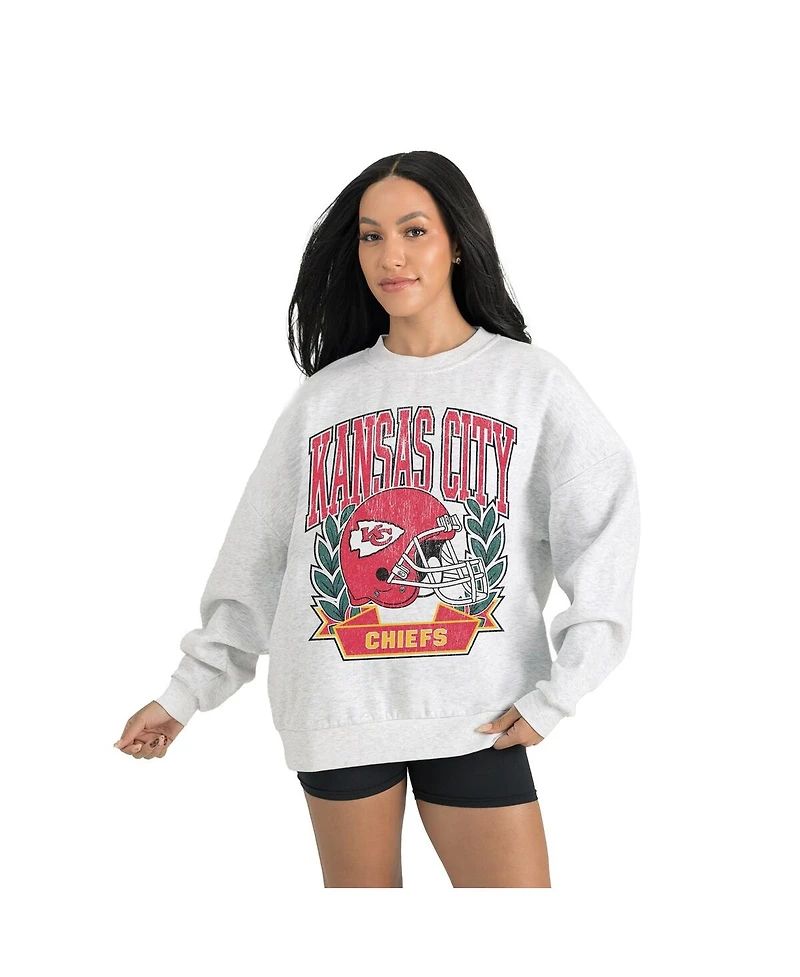 Gameday Couture Women's Gray Kansas City Chiefs Heritage Premium Fleece Pullover Sweatshirt