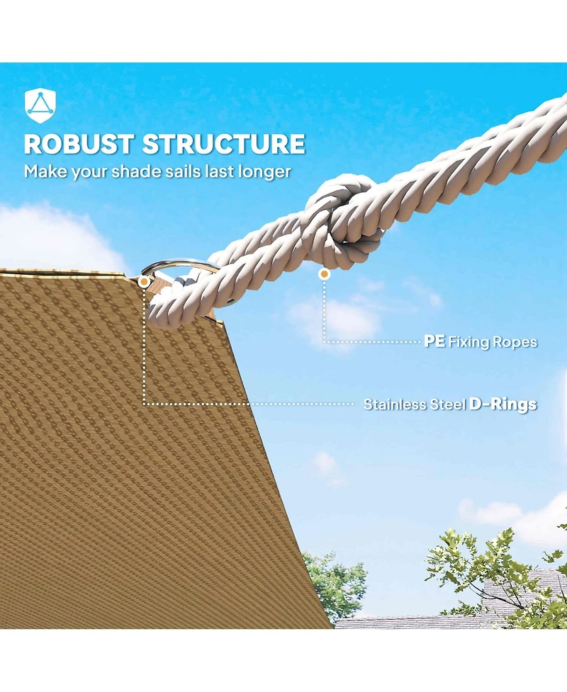 20' x 13' Recgle Outdoor Patio Portable Shade Canopy Sun Sail -