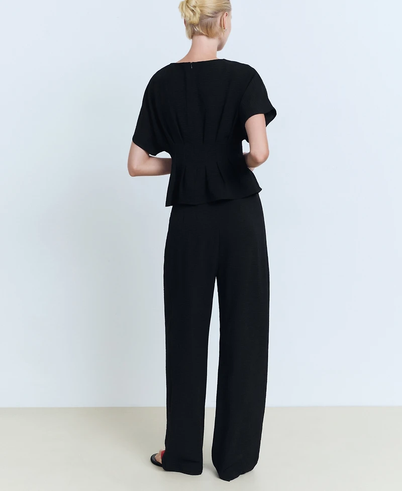 Mango Women's Straight-Fit Pleated Pants