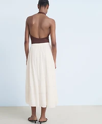 Mango Women's Lace Cotton Skirt