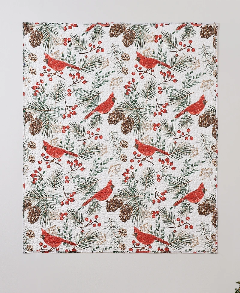 Greenland Home Fashions Cardinal Plaid Winter Wonderland Reversible Throw, 50" x 60"