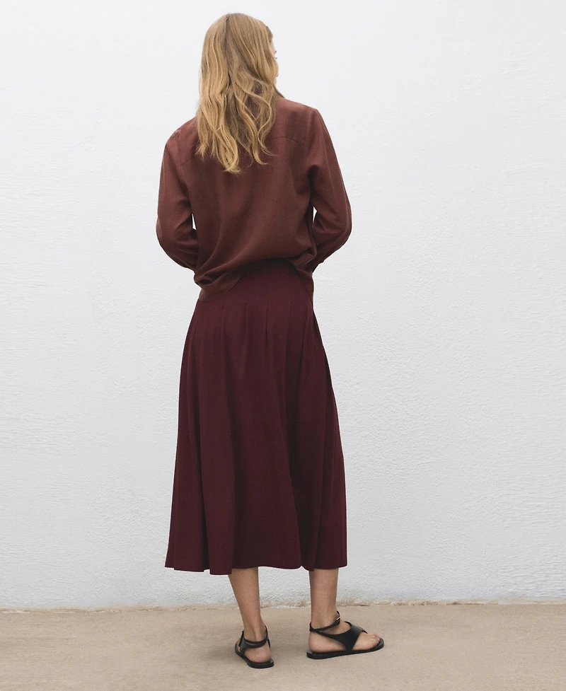 Mango Women's Plank Midi Skirt