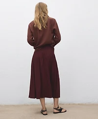 Mango Women's Plank Midi Skirt