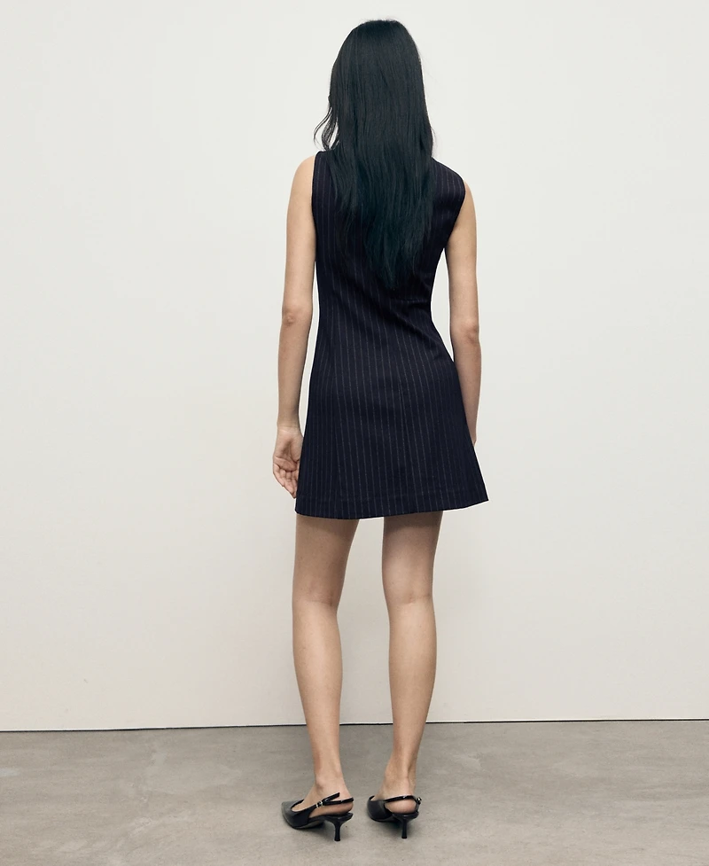 Mango Women's Short Pinstripe Dress
