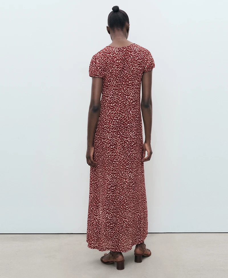 Mango Women's Floral-Print Pleated Dress