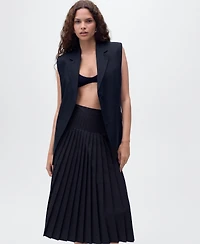 Mango Women's Pleated Midi Skirt