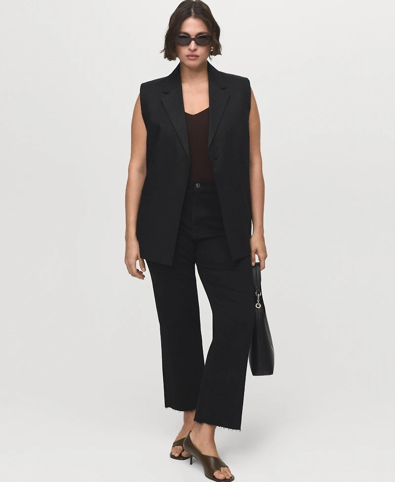 Mango Women's Sienna Flared Cropped Jeans