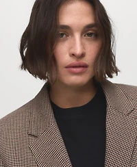 Mango Women's Micro-Houndstooth Double-Breasted Jacket