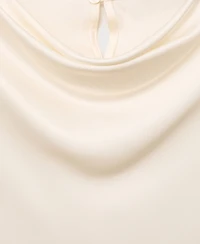 Mango Women's Draped Neck Satin Blouse
