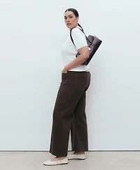 Mango Women's Pockets Wide Leg Jeans