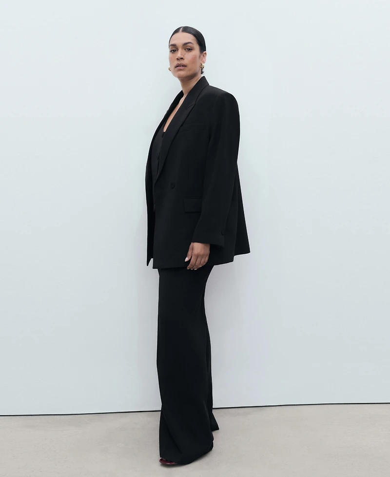 Mango Women's Straight Mid-Rise Suit Pants