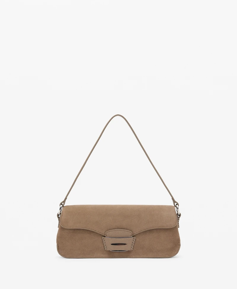Mango Women's Suede Shoulder Bag