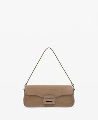 Mango Women's Suede Shoulder Bag