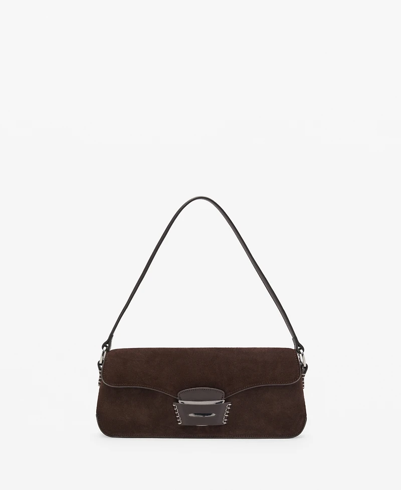 Mango Women's Suede Shoulder Bag