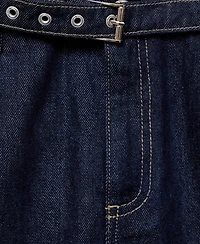 Mango Women's Straight-Fit Belt Jeans