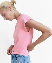 Mango Women's Short-Sleeved Fine-Knit Sweater