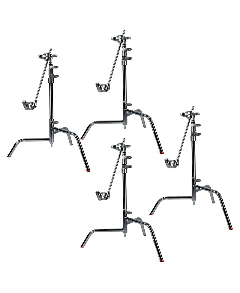 Matthews 20" C+ Stand with Turtle Base and Grip Head and Arm, Chrome, 4-Pack