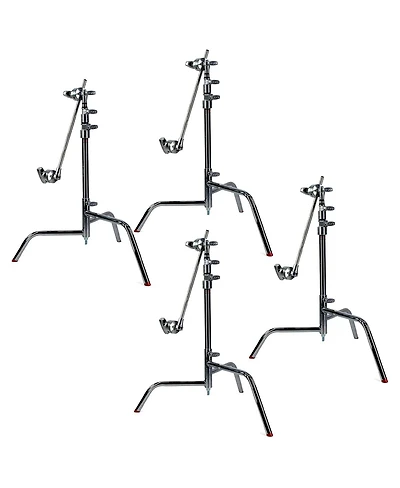 Matthews 20" C+ Stand with Turtle Base and Grip Head and Arm, Chrome, 4-Pack