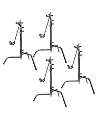 Matthews 20" C+ Stand with Turtle Base and Grip Head and Arm, Chrome, 4-Pack