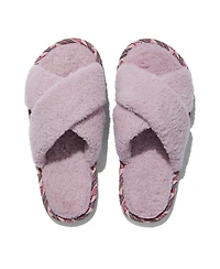 Feelgoodz Women s Equinox Sherpa Cross-Strap Slippers / House Shoes
