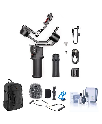 Dji Rs 3 Mini 3-Axis Handheld Gimbal Stabilizer Bundle with Backpack, Shotgun Microphone, Cleaning Kit