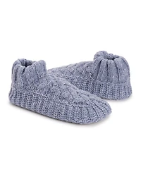 Muk Luks Women's Sweater Cuff Bootie, Pink, S/M
