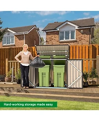 Aecojoy 46 Cu.Ft Outdoor Trash Can Storage Shed