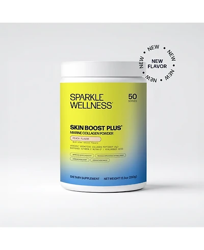 Sparkle Wellness Marine Skin Boost Plus (No Flavor) [50-Serves] Collagen Powder with Marine-derived Verisol Bioactive Hydrolyzed Peptides, Vitamin C &