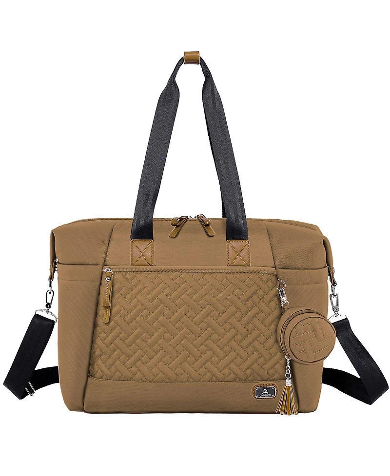 Dikaslon Large Diaper Bag Tote with Pacifier Case and Changing Pad, Travel for Mom Dad