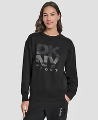Dkny Women's Transfer Logo Crew Neck Sweatshirt